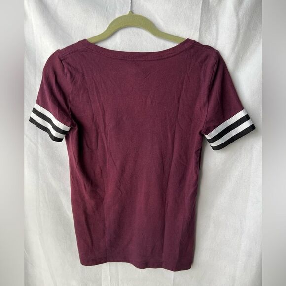 PINK by Victoria’s Secret t-shirt. White PINK logo Striped Sleeve Detail size XS - Picture 6 of 6